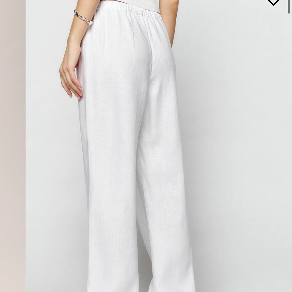 NWT Reformation White Linen Pant